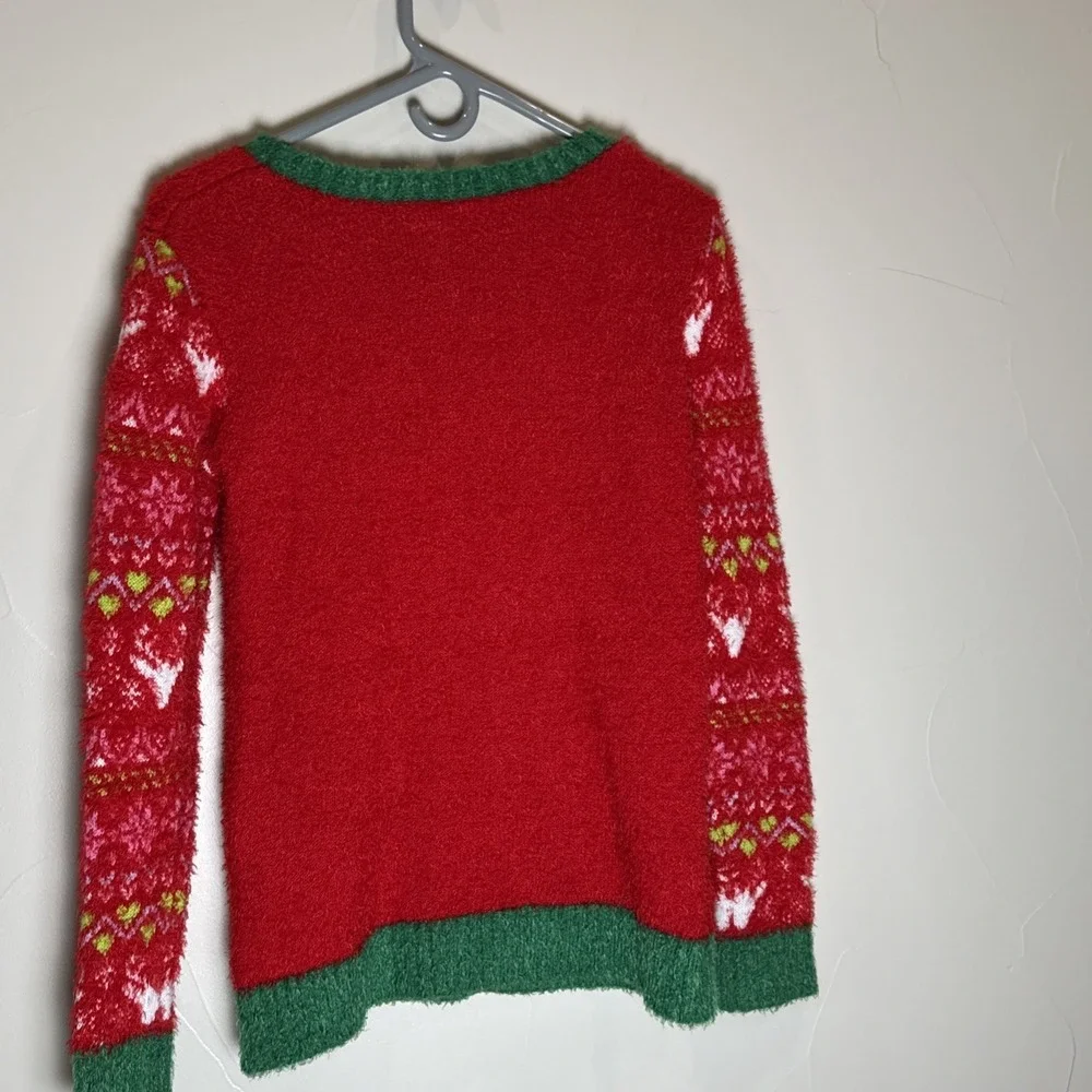 Holiday Time Kids Reindeer Christmas Sweater Size XLarge 14/16 Adult S Soft - Picture 6 of 6